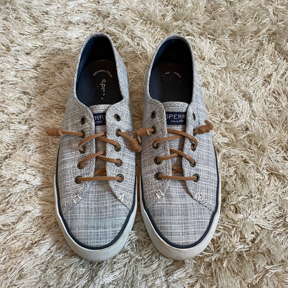 Sperry Pier View Cross-Hatch Navy Topsiders